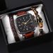 New watch men's square quartz watch business men's watch set _voghion.com