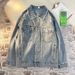 Men's Casual Denim Jacket - Vintage Washed Blue Loose Fit Spring Autumn Coat With Multiple Pockets_voghion.com