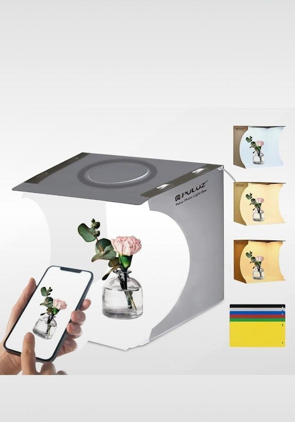 22 cm LED-Lichtbox für Heimstudio, Produktschmuck, Fotografie-Würfel und 6 Hintergründe_voghion.com