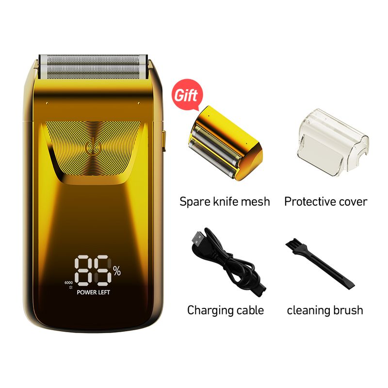 Imitazione metallo Gradiente Elettrico Per Uomo Lamina Rasoio Rasoio Ricaricabile Barba Trimmer Ricarica USB Rasatura hine_voghion.com