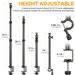 VIJIM LS01 Desk Mounting 96cm Adjustable Tabletop Stand with Removable Ballhead 1/4 Screw for LED Ring Light_voghion.com