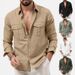 Camicia da uomo multitasche casual a maniche lunghe per uomo_voghion.com
