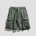Large Pocket Shorts, Summer Washed Casual Capris, Men's Micro Elastic Workwear, Medium Pants_voghion.com