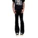Men's Retro Lace-Up Black Stretch Cargo Jeans - High-Waisted Slim Fit Bootcut Pants For Spring & Summer_voghion.com