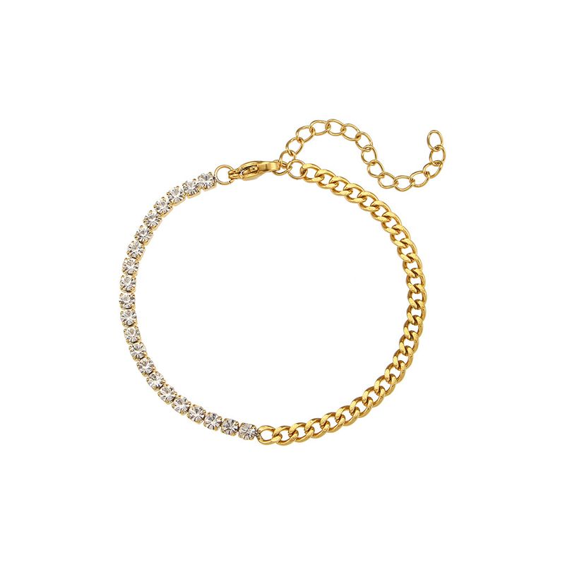 Collar de pulsera de circonita con cadena cubana fina, versátil, de lujo, con temperamento de moda ins_voghion.com