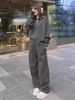 Ensemble de sport décontracté européen pour femmes en automne et en hiver, nouvelle version coréenne, design ample, pull épais_voghion.com