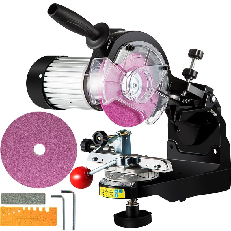 VEVOR Electric Chainsaw Sharpener, 230W Professional Multi-Angle Adjustable Chain Grinder 3000RPM, Electric Chainsaw Blade Sharpener For 1/4" To 2/5" Chains_voghion.com