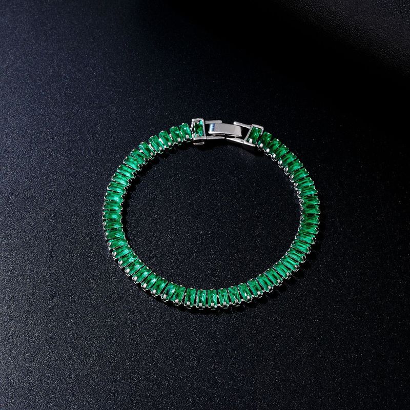 European And American Style Hip Hop Fashion All-match Solid Color Retro Zircon Inlaid Non-fading Bracelet Foreign Trade_voghion.com
