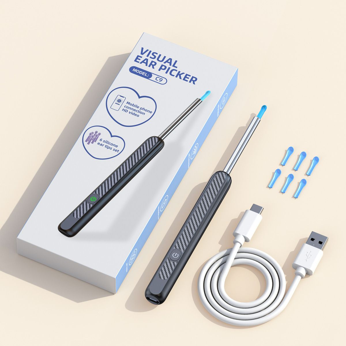 New Product HD Waterproof Camera Head Luminous Wireless Visual Ear Pick_voghion.com