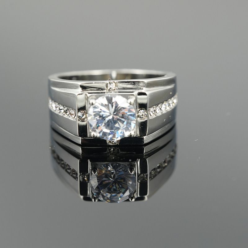 Anello da uomo in titanio e acciaio per matrimonio, classico, dominante, per coppia, con diamanti, giapponese, coreano, semplice, leggero e di lusso._voghion.com