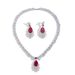 Damenschmuck, luxuriöses Set aus Halskette und Ohrringen in Tropfenform mit 3A-Zirkon, elegantes und modisches zweiteiliges Ensemble_voghion.com
