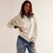 American Lazy Loose Contrasting Hoodie Women's Pullover Threaded Long Sleeved Round Neck Layered Top_voghion.com