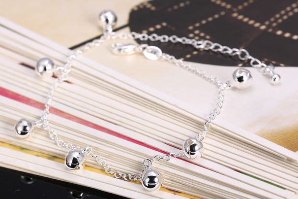 Cavigliera estiva in argento in stile coreano, alla moda, elegante, accessorio da spiaggia per donna._voghion.com