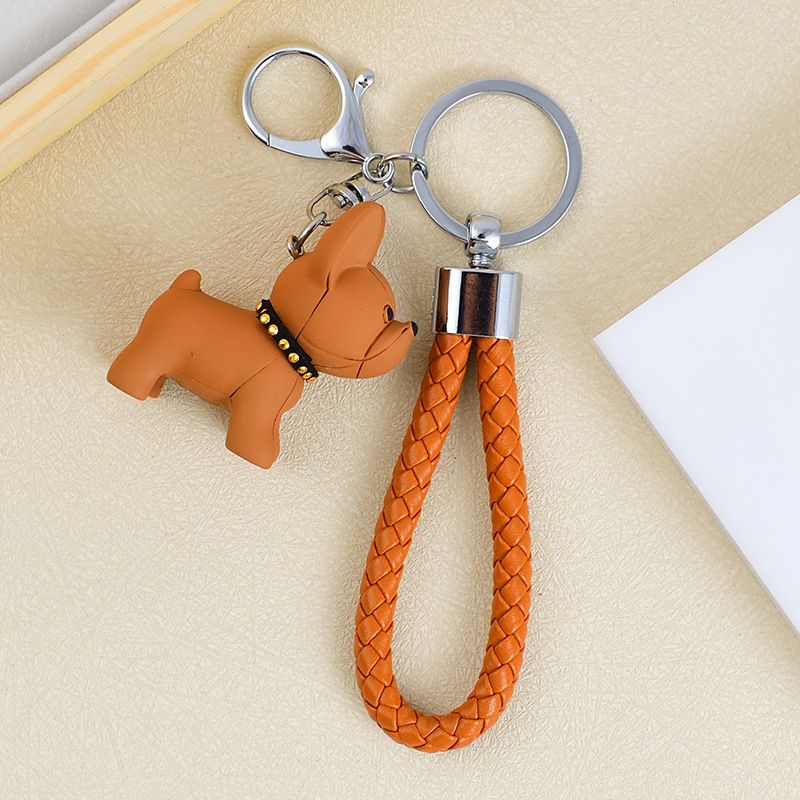 Harz Bulldog Keychain PU Anhänger High-End-Persönlichkeit Kreative Keychain Anhänger Mädchen Exquisite Tasche Anhänger_voghion.com