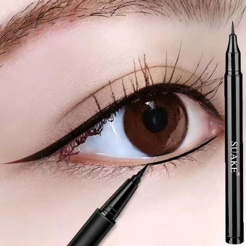 Waterdichte matzwarte vloeibare eyeliner, damesmake-up, sneldrogende, gladde eyeliner, duurzame wimperpotloodcosmetica_voghion.com