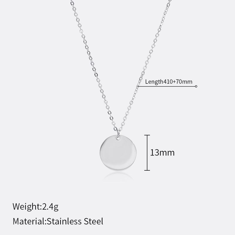 Fashion Creative Retro Gold Coin Disc Necklace For Women Simple Niche Temperament All Match Real Gold Electroplated Clavicle Chain_voghion.com
