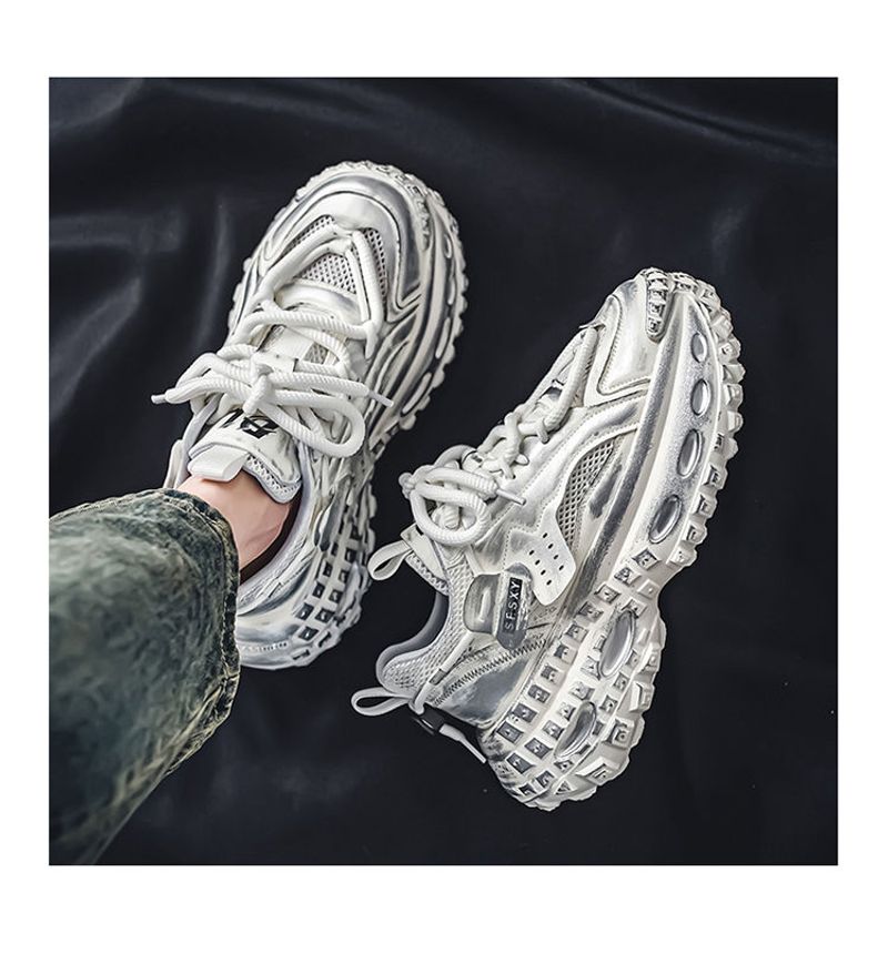 Cadillac Crocodile Herenschoenen, Casual Sport Veelzijdig, Verhoogde Dikke Zool, Ademend Mesh, Instagram Koreaanse Editie,_voghion.com