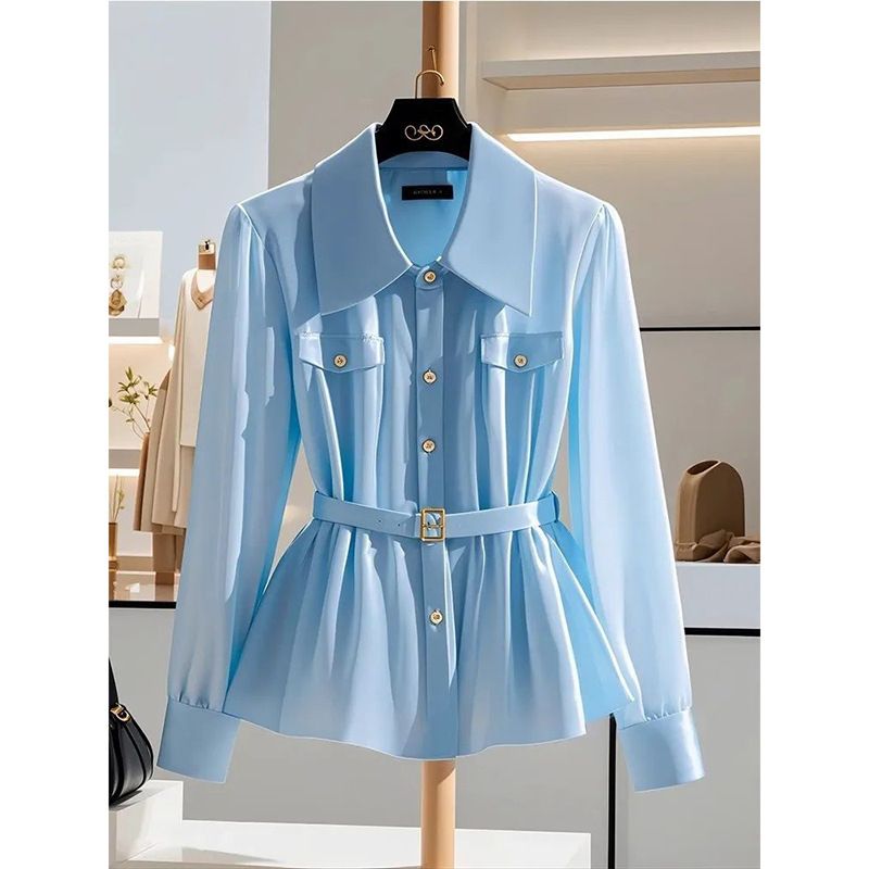 Damenbekleidung Modeanzug 2024 Frühherbst Neuer französischer Stil Schönes leichtes Luxustemperament Reifer Stil Altersreduzierende Taille Langärmeliges Hemd_voghion.com