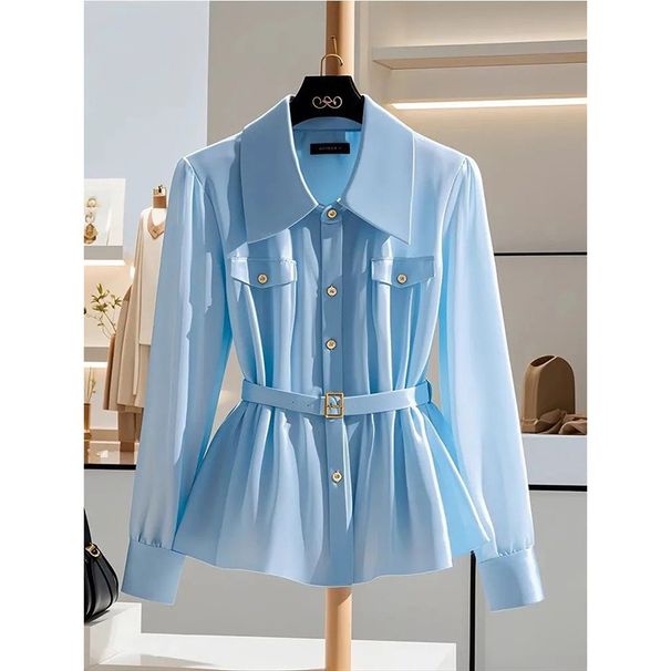 Damenbekleidung Modeanzug 2024 Frühherbst Neuer französischer Stil Schönes leichtes Luxustemperament Reifer Stil Altersreduzierende Taille Langärmeliges Hemd_voghion.com