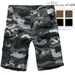 Loose Multi-Pocket Cargo Shorts Five-Point European Camouflage Mid-Length Plus Size Pants_voghion.com