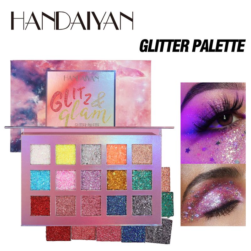 Palette di ombretti HANDAIYAN da 15 colori - Stile euro-americano, glitter grandi, ultra-brillanti, perfetti per le discoteche e le serate fuori_voghion.com