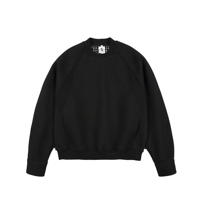 Men's Heavyweight Crewneck Sweatshirt – Oversized Streetwear Pullover In Black/Grey/Navy | Unisex Minimalist Essential (M-2XL)_voghion.com