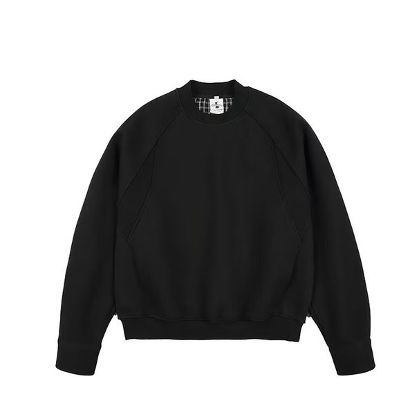 Men's Heavyweight Crewneck Sweatshirt – Oversized Streetwear Pullover In Black/Grey/Navy | Unisex Minimalist Essential (M-2XL)_voghion.com