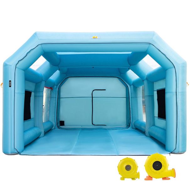 Portable Inflatable Paint Booth, 26x13x10ft Inflatable Spray Booth, Car Paint Tent W/Air Filter System & 2 Blowers, Upgraded Blow Up Spray Boot_voghion.com