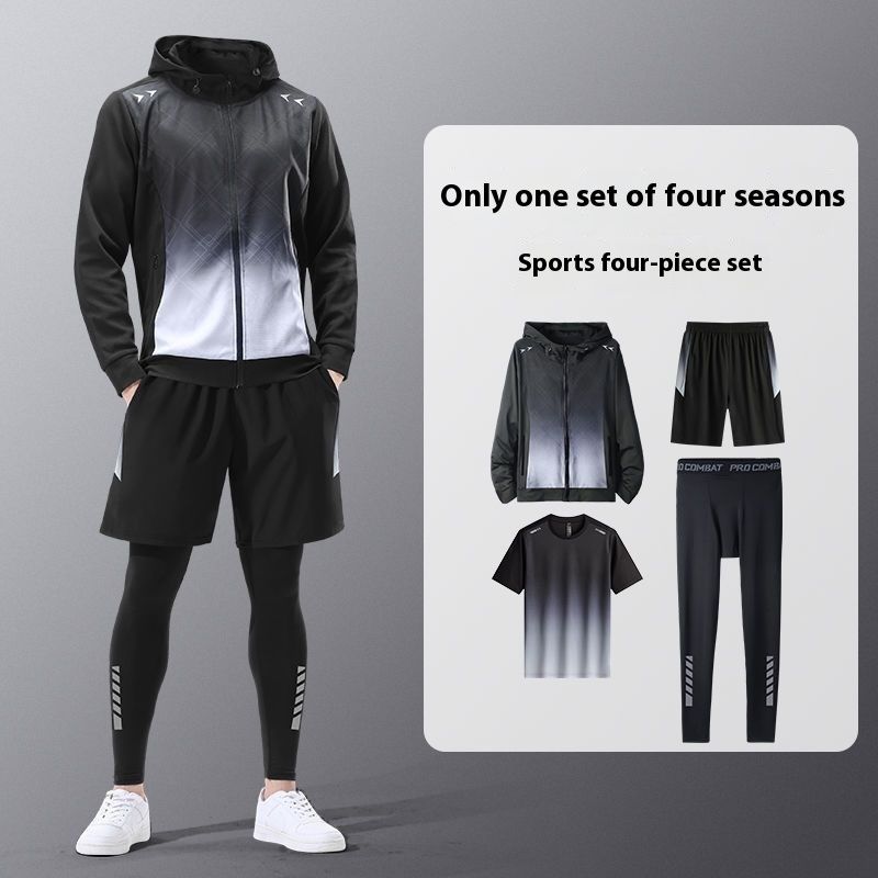 Męski sportowy kombinezon do biegania, szybkoschnąca kurtka, kolarstwo, trening, odzież fitness, outdoor, turystyka, wiosna i jesień_voghion.com