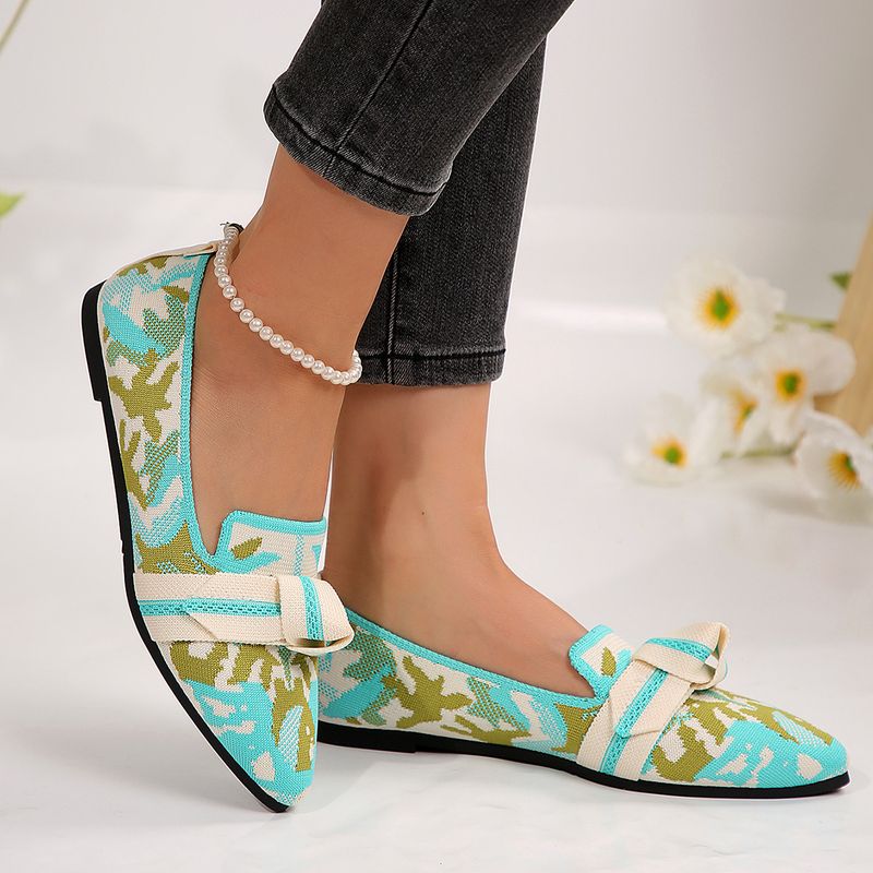 Women’s Shoes New Pointed Flat Casual Shoes For Women Fashion Flying Woven Slip On Shoes With Color Matching_voghion.com