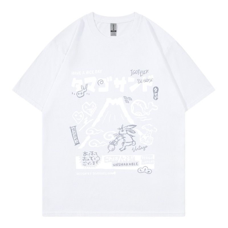 Summer new style short sleeve cartoon classic versatile short sleeve lovers short sleeve summer round neck men and women_voghion.com