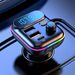 Adapter For Car, FM Radio Transmitter, Wireless 5.0, MP3 Music Player, QC3.0 + PD 20W USB Car Charger, 7 Colors LED_voghion.com