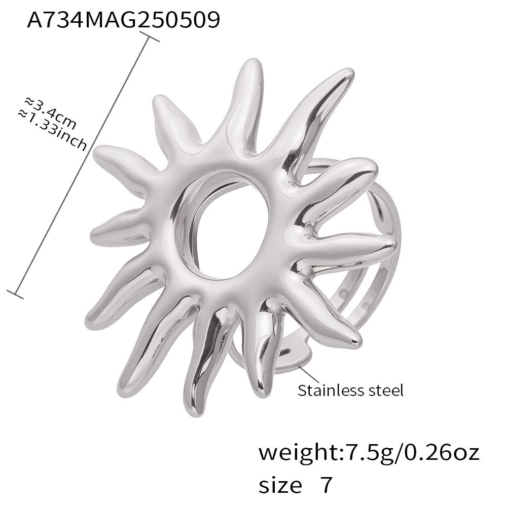 Golden Sun Ring Personality Exaggerated Open Index Finger Ring_voghion.com