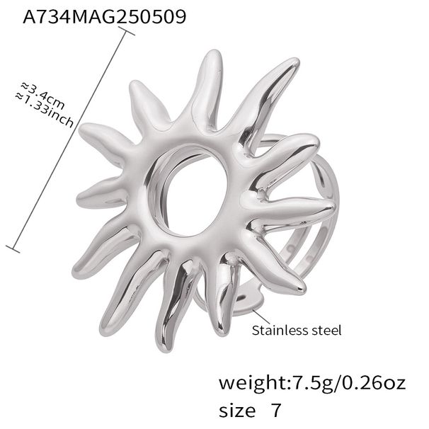 Golden Sun Ring Personality Exaggerated Open Index Finger Ring_voghion.com