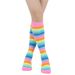Calzini unisex a righe colorate alti fino al ginocchio Calzini da donna in cotone Calzini da uomo a metà tubo Calzini arcobaleno al polpaccio per le feste di Natale_voghion.com