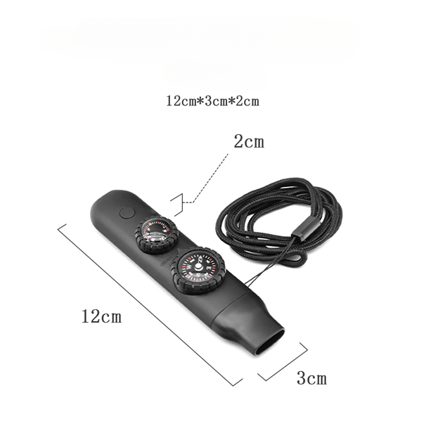 New Multifunctional Survival Whistle With LED Light Thermometer Compass Signal Mirror_voghion.com