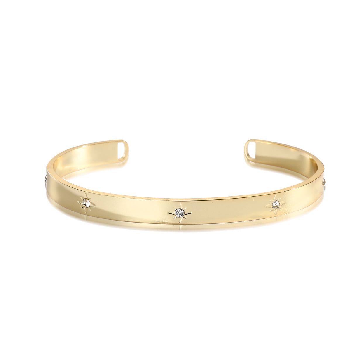 Modna, uniwersalna, miedziana, złota bransoletka damska, wykwintna, otwarta, geometryczna bransoletka_voghion.com