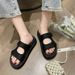 Chunky Platform Sandals For Women - Soft Non-Slip Summer Slides With Velcro Strap Comfortable Maternity & Beach Slippers_voghion.com
