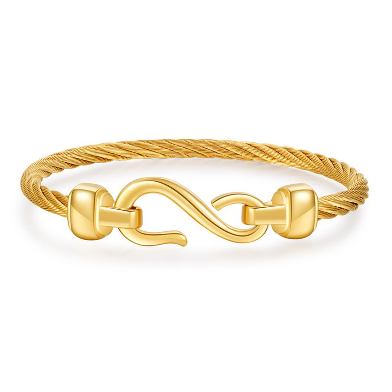 Ins Internet celebrity style titanium steel fishhook bracelet simple personality braided wire rope bracelet_voghion.com