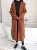 Mode Dames Truien 2023 Herfst/Winter Effen Capuchon Gebreide Losse Lange Jas Top Oversized Cardigan Dames_voghion.com