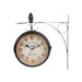 Creative clock wrought iron wall clock retro decoration living room clock double-sided wall clock_voghion.com