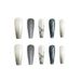 Artifica 24 pezzi Nais con punte Gue Fase Nai con grana di marmo Design Gitter Detachabe Press On Nais Long Fake Lg_voghion.com