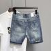 Männerkleeder Modesch Jeansshorts fir Männer, nei Summer-Shorts mat Lächer an engem All-Match-Lächer-Stil_voghion.com