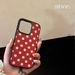 NeoGear Snsee|Custodia per telefono con cornice nera opaca in stile coreano, motivo a pois francesi, per iPhone, Capodanno e Natale, colore: Rosso_voghion.com