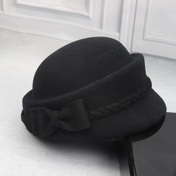 Bianzi Bowknot Woolen Beret British Style Styling Hat Women's Autumn And Winter Fashion Casual Duckbill Cap_voghion.com