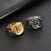 Bague en acier titane pour homme, style Empire romain, César, style rétro, pièce de monnaie moulée_voghion.com
