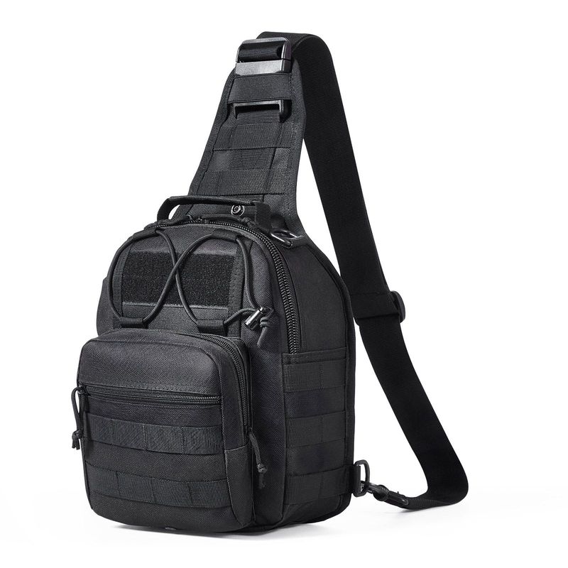 Tactical Sling Bag 10L Military Rover Shoulder Sling Backpack Black, For Men, Outdoor Military Rover Shoulder Sling Chest Pack MOLLE System, For Sports, Travel, Hiking, Range (Black)_voghion.com