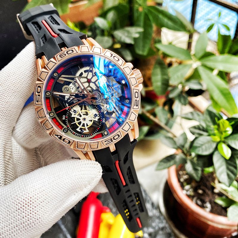 Montre à quartz squelette à grand cadran Roger_voghion.com