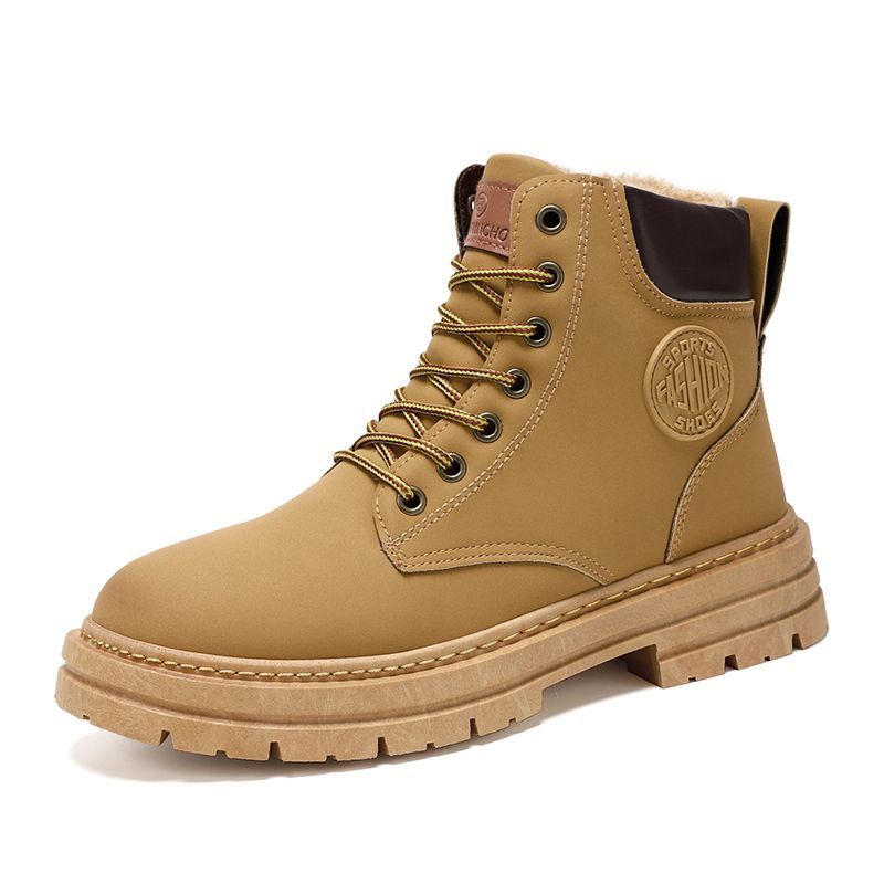 Bottes Martin en peluche et épaisses pour l'hiver, tenue de travail rétro, chaussures hautes, style britannique, nouvelle collection_voghion.com