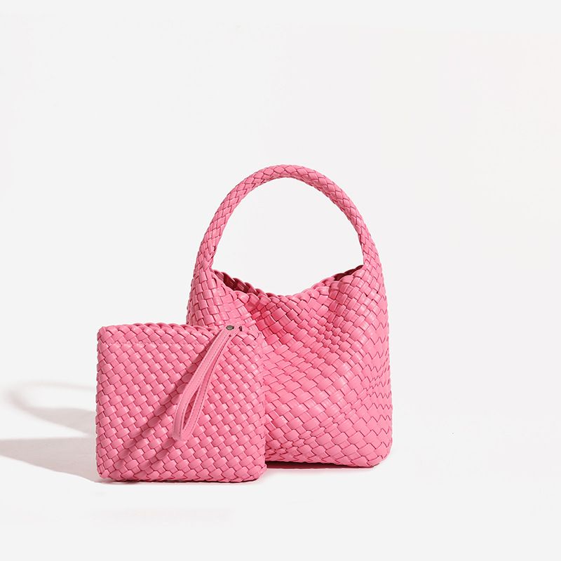 Niche Design High-End Handwoven Tote Crossbody Light Luxury Women's Commuter Mother-Daughter Casual Bucket Bag_voghion.com